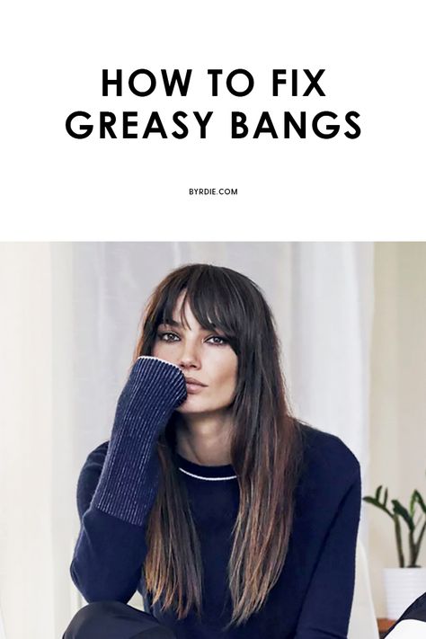 How to prevent greasy bangs Greasy Bangs, Straight Across Bangs, Style Bangs, Kaley Cuoco Short Hair, Straight Bangs, Growing Out Short Hair Styles, Greasy Hair Hairstyles, A Hairstyle, Short Choppy Hair