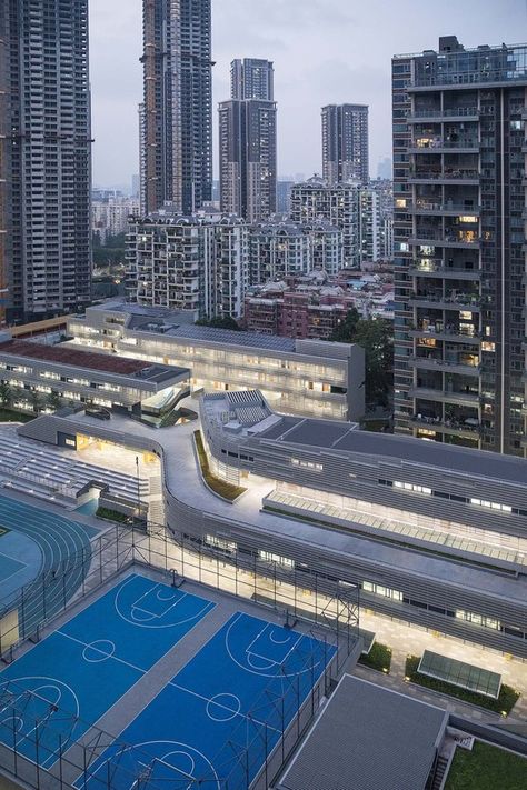 Gallery of Shenzhen Nanshan Foreign Language School / Studio Link-Arc - 21 Flowing Architecture, Teaching Volume, Futuristic School, Upin Dan Ipin, Campus Aesthetic, Streetscape Design, Being Delulu, Vertical City, Educational Architecture