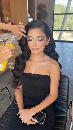 Pageant Hair And Makeup, Glamorous Wedding Hair, Bridal Hair Down, Pageant Hair, Glamour Hair, Guest Hair, Hollywood Hair, Bridesmaid Hair Makeup, Long Hair Wedding Styles