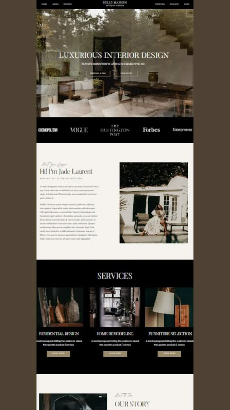 Architect Website Design Inspiration, Website Design Elegant, Luxury Ecommerce Website, Old Money Website Design, Branding Agency Website, Classy Website Design, Luxury Website Design Inspiration, Luxury Layout, Interior Designer Website