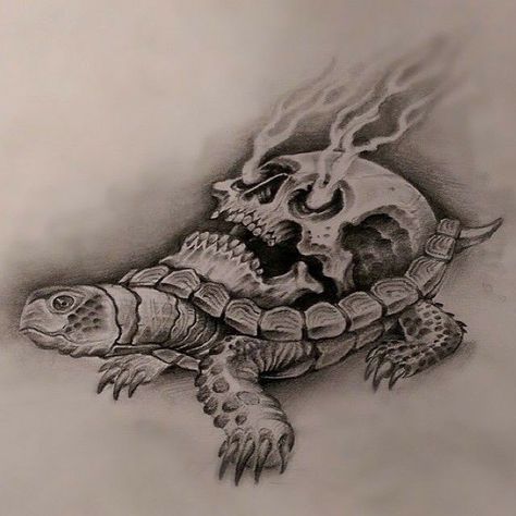 Tortoise Tattoo Design, Tortoise Tattoos, Japanese Turtle, Turtle Skull, Tortoise Tattoo, Tier Tattoo, Turtle Tattoo Designs, Surealism Art, Tattoos For Girls