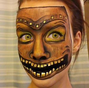 Tiki Mask | Melissa B. Monster Face Painting, Mask Face Paint, Tiki Faces, Paint Tutorial, Effects Makeup, Tiki Mask, Mask Makeup, Monster Face, Mask Tutorial