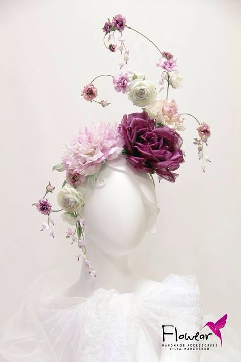 Paper Headpiece, Rose Headpiece, Flower Costume, Headpiece Diy, Diy Fashion Hacks, Floral Headpiece, Handmade Beauty Products, Floral Outfit, Flower Accessories