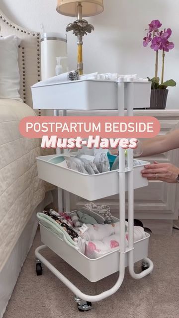 Bedside Caddy For Baby, Postpartum Cart Bedside, Postpartum Bedside Cart, Bedside Diaper Station, Breastfeeding Cart Organization, Postpartum Cart Organizer, Bedside Newborn Station, Postpartum Bedside, Newborn Bedside Station