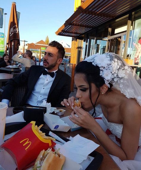 Couple goals. McDonalds at a wedding 🍟🍔 Text Replies, Boyfriend Goals, Relationship Goals Pictures, Wedding Goals, Photo Couple, Biker Girl, Cute Relationship Goals, Cute Couples Goals, Couple Pictures