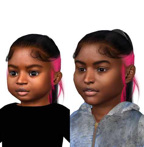 Skunk Ponytail, Afro Hair Sims 4 Cc, Toddler Hair Sims 4, Toddler Cc Sims 4, Dyeing Hair, Sims Baby, Sims 4 Black Hair, Sims 4 Cc Kids Clothing, Human Hair Weaves