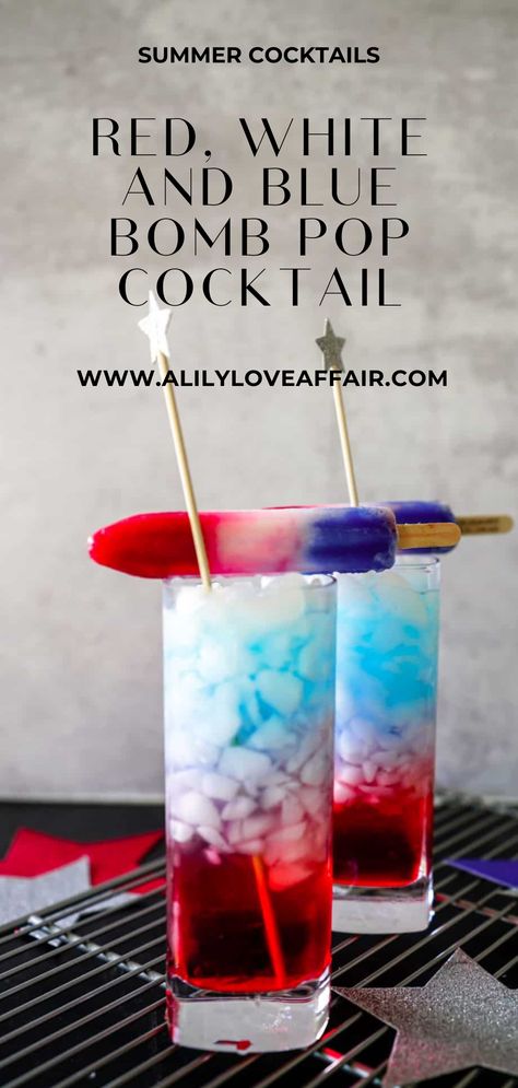 Bomb Pop Drink, Cocktail Recipes Tequila, Cocktail Recipes For A Crowd, Yummy Summer Cocktails, Pop Drink, Hard Lemonade, Cocktail Summer, Raspberry Vodka, Best Gin