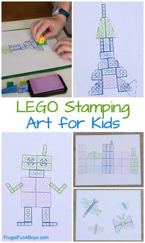 LEGO Stamping: It’s Art with Bricks! What a fun activity for an art class or a LEGO club. #artforkids #lego #kidsactivities Boys And Girls Club Activities, Lego Stamping, Lego Stem, Lego Therapy, Lego Camp, Club Activities, Lego Challenge, Lego Club, September Calendar