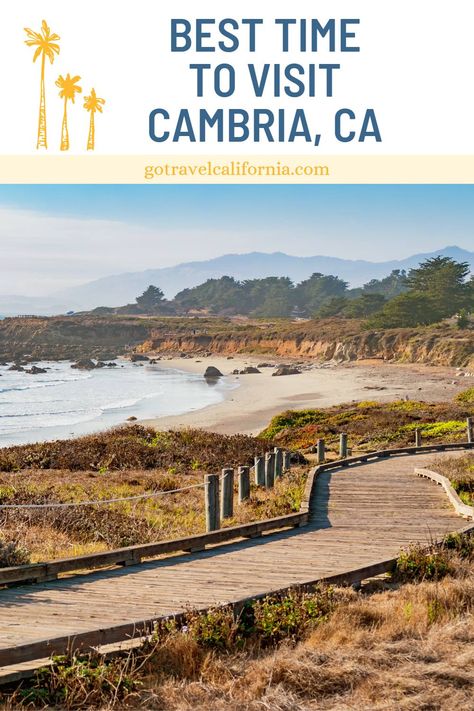 Boardwalk along the beach in Cambria Cambria California, California City, City Guides, Planning A Trip, Plan Your Trip, City Guide, California, Wonder, Good Things