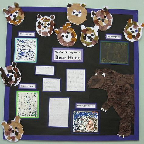 We're going on a Bear Hunt - classroom display and downloadable resources Nursery Display Boards, Going On A Bear Hunt, Bear Hunt, Eyfs Activities, Traditional Tales, Nursery Activities, School Displays, Teddy Bear Picnic, Bear Theme