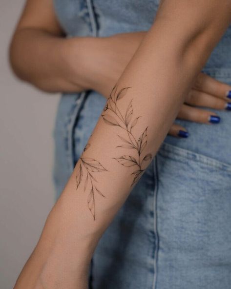 Line Tattoo Arm, Arm Wrap Tattoo, Wrap Around Wrist Tattoos, Around Arm Tattoo, Wrap Around Tattoo, Wrap Tattoo, Fine Line Tattoo, Floral Tattoo Sleeve, Line Tattoo