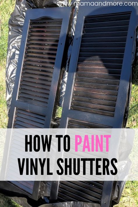 Get used shutters and make them look brand new with paint! Check out this tutorial. Shutters And Window Boxes, Exterior Vinyl Shutters, California Shutters, Diy Home Upgrades, Red Shutters, Outdoor Shutters, Paint Vinyl, Plastic Shutters, Painting Shutters