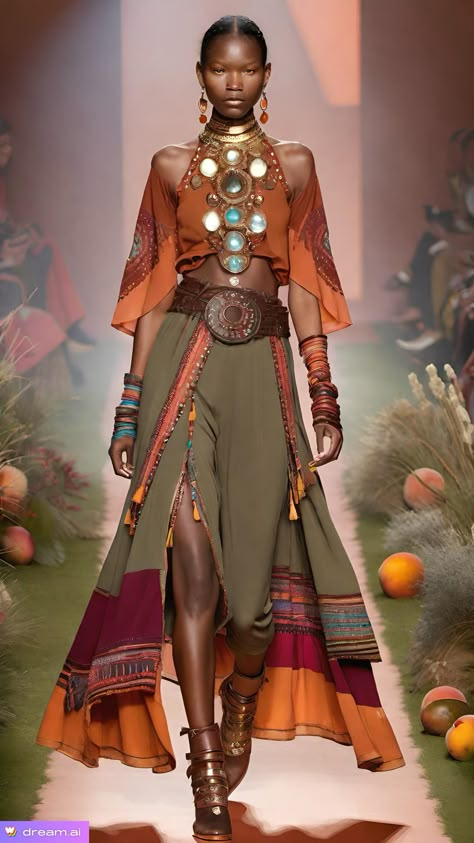 Aztec Inspired Fashion, Women With Broad Shoulders, Aztec Outfit, South American Fashion, Peru Fashion, Exotic Dramatic, African Bohemian, Tribe Fashion, Stella Jean