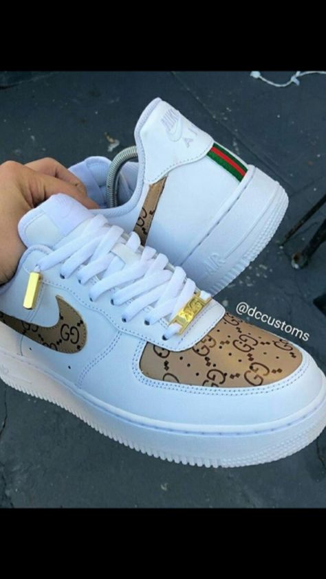 Nike.x.Gucci Custom Air Force 1 Gucci, Designer Air Force 1, Gucci Air Force 1 Custom, Gucci Air Force 1, Custom Air Force 1 Men, Air Force 1 Men, Business Sneakers, Kasut Nike, Sepatu Air Jordan