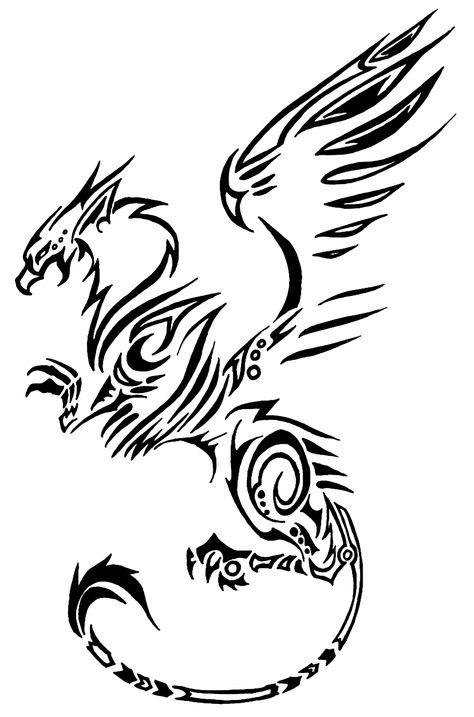 Tribal Griffon- a little too stark, but I life the way the form flows... Griffin Tattoo Design, Griffon Tattoo, Gryphon Tattoo, Tato Phoenix, Griffin Tattoo, Griffin Art, Tattoo Website, Henna Ideas, Dragon Tattoos