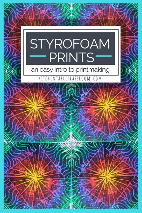 What I love about this styrofoam printmaking process is the super small materials list and the fact that the results are so sophisticated. Styrofoam Printmaking, Printmaking For Kids, Kids Printmaking, Homeschooling Elementary, Art Methods, Art Rubric, Art Sub Lessons, Elementary Art Classroom, Printmaking Projects