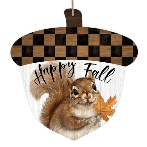 PRICES MAY VARY. Unique Design: Our fall door pediment design is unique and beautiful. The words of "happy fall" and squirrel, pine nut, acorn, maple leaves patterns are printed on the wooden board, which is funny and cute. This autumn front door sign will bring more fun to your house and show the best welcome to your friends Durable Material: Our door wreath is made of high-quality wooden material, which is durable and suitable for all seasons and holidays. The package comes with a strong rope. Outside Porch Decor, Door Pediment, Fall Squirrel, Wooden Wreath, Wreath Indoor, Wood Door Hanger, Door Plaque, Front Door Sign, Porch Doors