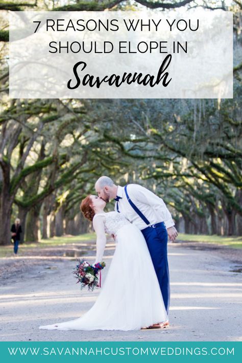 Here Are 7 Reasons Why You Should Elope In Savannah, GA  | Savannah Custom Weddings & Elopements #savannahwedding #savannahelopement #elopement #elopementoutfit Wedding In Savannah Georgia, Vow Renewal Savannah Ga, Savannah Ga Elopement, Savannah Georgia Elopement, Southern Elopement, Best Place To Elope, Savannah Elopement, Orange Purple Wedding, Savannah Ga Wedding