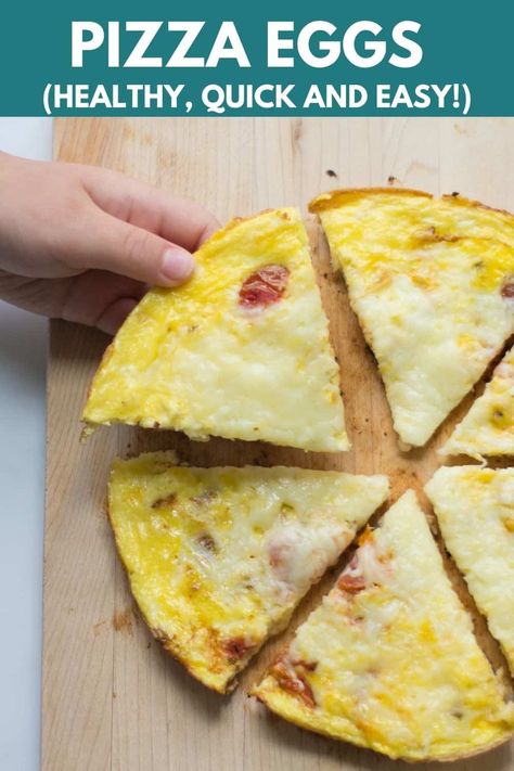 Omelette pizza- your favorite pizza toppings, flavorful sauce, protein-rich eggs, and cheese all cooked to perfection in one pan. Enjoy for breakfast or any time of the day! Egg Pizza Recipes, Pizza Eggs, Kids Pizza Recipes, Egg Pizza Breakfast, Egg Recipes For Kids, Fast Pizza, Egg Pizza, Eggs And Cheese, Cheese All