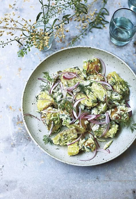 Scandi sour cream potato salad | Food and Travel Magazine Scandinavian Potato Salad, Scandinavian Salad Recipes, Healthy Scandinavian Recipes, Nordic Food Recipes, Scandinavian Food Recipes, Scandinavian Salad, Nordic Lunch, Scandi Recipes, Scandi Food