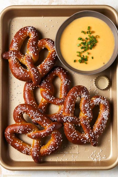 Calling all pretzel and cheese lovers! Make your favorite stadium snack at home! Our creamy Pretzel Cheese Dip uses a handful of ingredients and can be made in less than 20 minutes. Bake up some frozen soft pretzels and have your favorite game-day snack any time you crave it. Homemade Cheese Dip For Pretzels, Homemade Pretzels And Beer Cheese, Beer Cheese Dip For Pretzels Easy, Soft Pretzels With Beer Cheese Dip, Pretzel Cheese Dip, Pretzel Beer Cheese Dip, Pretzel Dip Recipes, Pretzel Cheese, Beer Cheese Dip