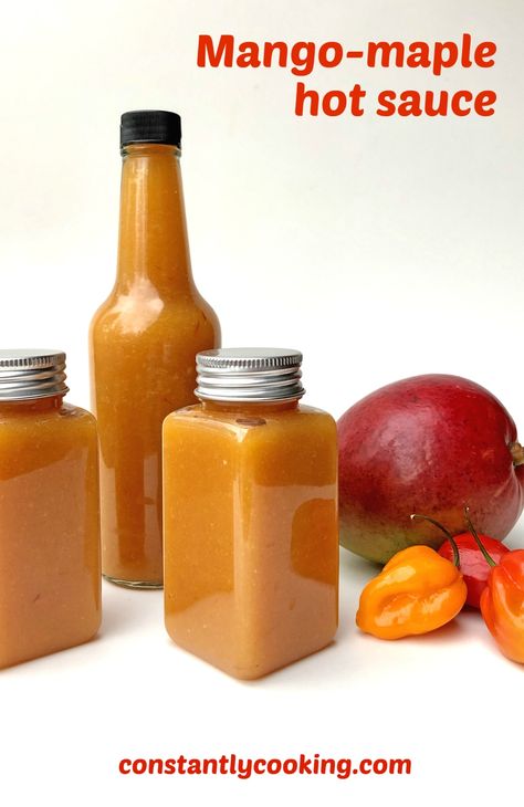 Mango-maple hot sauce – Constantly Cooking with Paula Roy Maple Habanero Sauce, Mild Hot Sauce Recipe, Diy Dressings, Habanero Recipes, Hot Pepper Recipes, Best Sauce Recipe, Compound Butters, Pepper Sauce Recipe, Homemade Hot Sauce