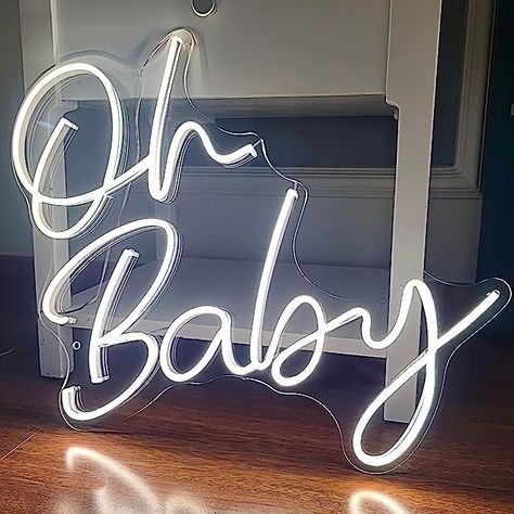 Amazon.com: Oh Baby Neon Signs Large Neon Signs for Wall Decor LED Oh Baby Sign for Baby Shower Decorations Bedroom Wall Decor Gender Reveal Decorations Birthday Party Decorations (Cool-White) : Home & Kitchen Gender Reveal Signs, Decorations Birthday Party, Decorations Bedroom, Army Pics, Gender Reveal Decorations, Party Business, Light Up Signs, Bedroom Wall Decor, Oh Baby