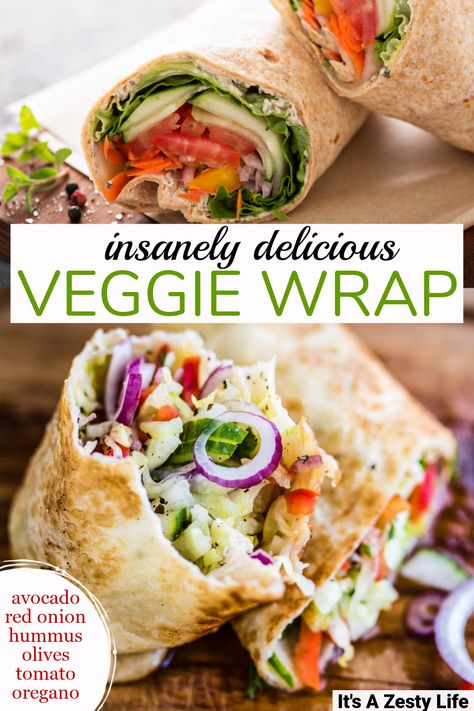 Fedtforbrændende Mad, Hummus Avocado, Veggie Wrap, Avocado Hummus, Veggie Wraps, Veggie Sandwich, Lunch Recipes Healthy, Think Food, Mediterranean Diet Recipes