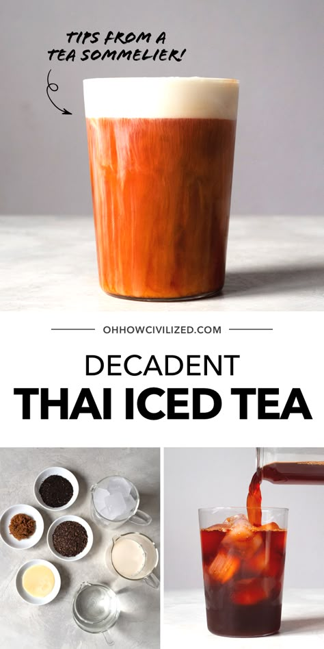 Homemade Ice Tea, Thai Iced Tea Recipe, Thai Tea Recipes, Thai Iced Tea, Homemade Iced Tea, Spiced Tea, Iced Tea Recipe, Homemade Tea, Iced Tea Recipes