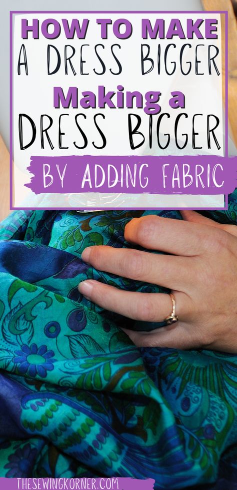 When your favorite dress no longer fits, not to worry because learning how to make a dress bigger is a lot easier than you think. In fact, knowing how to make a dress bigger by adding fabric is one of the easiest ways to enlarge the size of your dress. How To Size Up A Dress, How To Make A Dress Bigger At The Back, Altering Clothes Bigger Dress, How To Make A Too Small Dress Larger, Dress Too Small Hack, Adding Side Panels To A Dress, How To Make A Dress Bigger On The Sides, Add Fabric To Dress, How To Expand A Dress