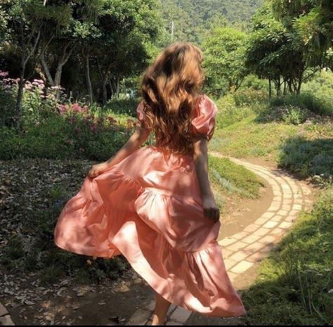 Pink Dress, We Heart It, A Woman, Walking, Lost, Pink