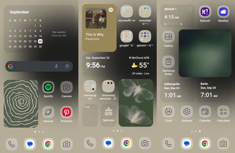 Samsung Homescreen Layout Ideas, Phone Setup, Phone Layouts, Phone Layout, App Layout, Pinterest Images, Homescreen Layout, Wallpaper App, Samsung Galaxy S23