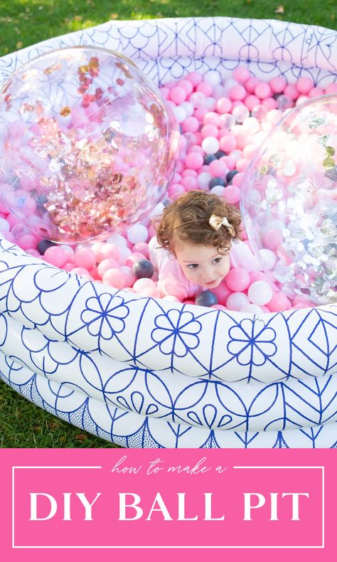 Birthday Party Ideas Backyard, Ball Pit Party, Diy Ball Pit, Ball Pit For Toddlers, Kids Ball Pit, Baby Ball Pit, Ball Pit Balls, Backyard Birthday, Baby Pool