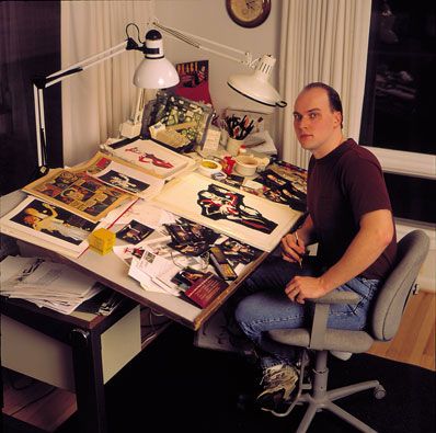 Alex Ross at Work Home Art Studios, Artist Desk, Artist Workspace, Drawing Desk, Art Studio Space, Bd Art, Art Studio Room, Artistic Space, Art Studio At Home