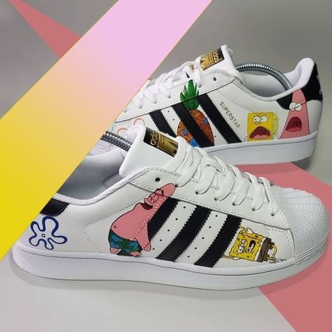 Adidas Custom Shoes, Painted Adidas Superstar, Custom Adidas Superstar, Painted Adidas, Adidas Custom, Customized Sneakers, Shoes Painting, Painted Shoes Diy, Custom Sneakers Diy