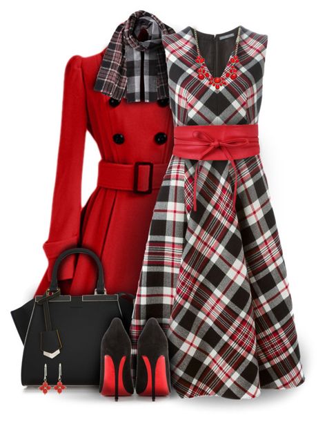 "Style it in a Holiday Dress!" by laurenjane47 ❤ liked on Polyvore featuring Alexander McQueen, Fendi, Christian Louboutin, INC International Concepts and Ten Thousand Things Revamp Wardrobe, Christmas Fashion Outfits, Casual Plus Size Outfits, Areca Nut, Fashion Work Outfit, Christmas Outfit Ideas, Clothes Hacks, Broken Hearted, Tartan Dress