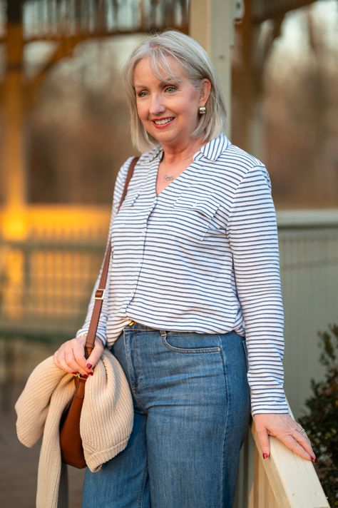 Why It's Time to Plan Your Spring Wardrobe Now - Dressed for My Day Dressed For My Day, Jeans Outfit Casual, Elevated Basics, Fisherman Sweater, Belted Jacket, Kinds Of Clothes, Now Is The Time, Jeans Button, Cotton Pullover