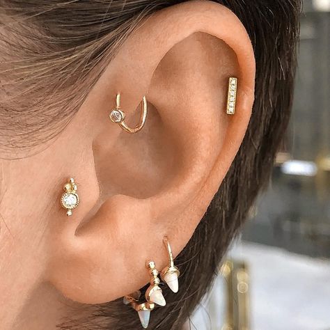 Maria Tash Earrings, Opal Belly Ring, Spike Ring, Pregnancy Belly Rings, Upper Lobe, Curated Ear, Gold Belly Ring, Cartilage Jewelry, Maria Tash