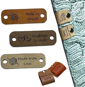 Crochet Blanket Tags, Diy Tags For Handmade Items, Crochet Tags, Leather Tags, Creative Knitting, Handmade Baby Gifts, Cozy Accessories, Crochet Fingerless Gloves, Beginner Crochet Projects