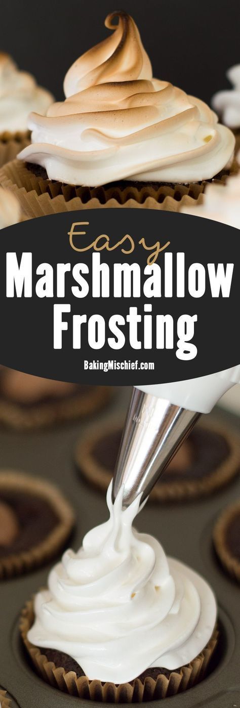 Light and fluffy marshmallow frosting. Delicious to eat and easy to make! Recipe includes nutritional information. Frosting Designs, Marshmallow Frosting, Icing Frosting, Cupcake Frosting, Frosting Recipe, Nutritional Information, Icing Recipe, Chocolate Frosting, Cake Frosting