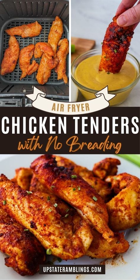 Craving a delicious and guilt-free meal? Try these Air Fryer Chicken Tenders with No Breading! This easy recipe delivers perfectly cooked, tender chicken that's packed with flavor. Ideal for anyone on a low-carb or keto diet. Air Dry Chicken Tenders, Air Chicken Tenders, Ww Chicken Tenders, Air Fry Chicken Recipes Healthy, Air Fryer Chicken Tenders No Breading, Air Fryer Homemade Chicken Tenders, Air Fryer Chicken Breast Strips, Best Air Fryer Chicken Tenders, Air Fryer Ranch Chicken Tenders