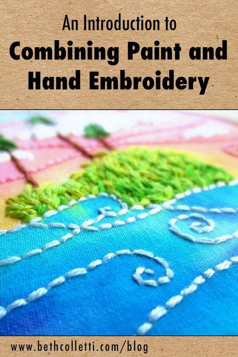 Creating Embroidery Patterns, Paint And Stitch On Fabric, Paint Embroidery Hoop, Acrylic Painting With Embroidery, Paintings With Embroidery, Acrylic Paint And Embroidery, Fabric Paint With Embroidery, Embroidery On Photographs Tutorial, Big Embroidery Projects