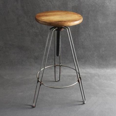 Bathroom Lighting Ideas, Rustic Bathroom Lighting, Pub Stools, Dining Furniture Makeover, Rustic Dining Furniture, Iron Kitchen, Bar Stool Seats, Kursi Bar, Woodworking Projects Furniture