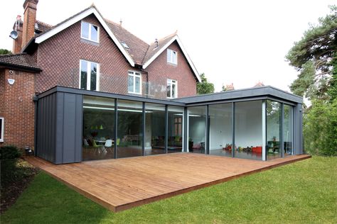 Conservatory Kitchen Ideas, Terrace Roof, Bungalow Extensions, Flat Roof Extension, Conservatory Kitchen, Single Storey Extension, Minimal Windows, Garden Room Extensions, House Extension Plans