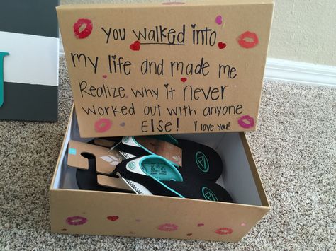 Instead of a shoe box I used a memory box. Shoe Box Memory Box Ideas, Memories Box Diy, Shoe Box Diy, High School Memories, Love Box, Boyfriend Diy, Message For Boyfriend, School Memories, Cute Box