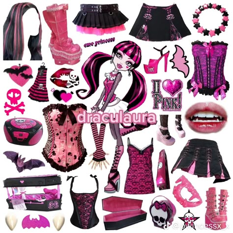 Draculaura Halloween Costume, Draculaura Halloween, Draculaura Costume, Emo Outfits For Girls, Monster High Halloween Costumes, Monster High Halloween, Monster High Costume, Monster High Clothes, Pastel Goth Fashion