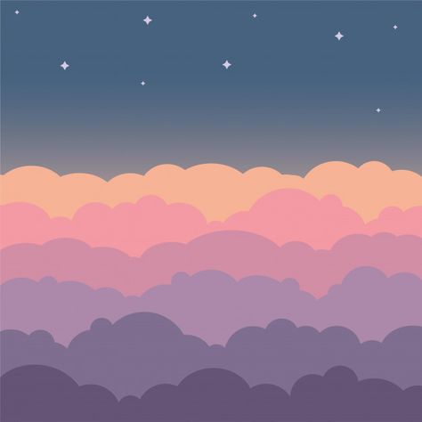 Cute Sky Drawing, Cartoon Clouds Aesthetic, Clouds Vector Illustration, Simple Character Background, Background Drawing Ideas Simple, Simple Cartoon Background, Cloud Background Cartoon, Cloud Background Drawing, Sky Cartoon Background