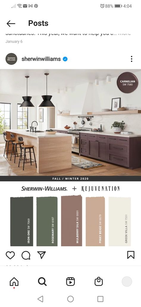 Sherwin Williams Mulberry Silk, Sherwin Williams Cocoa Berry, Sw Mulberry Silk, Mulberry Silk Sherwin Williams, Sherman Williams, Color Me Beautiful, Pretty Room, House Paint, Color Crush