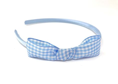 Light Blue Gingham Headband Light Blue Gingham Hair Bow This headband is perfect to compliment school uniform and match school colours Length of the bow approx 7cm, width approx 2.5cm As the headband is plastic covered with satin, it is comfortable and adjusts to fit most head sizes As this item is handmade, if a specific colour combination is required, please send us a message and we will let you know if we can fulfil your requirements Please get in touch if you have any questions Click here to Lily Bobtail, Accessories Png, Light Blue Gingham, Head Bandana, Bow Hairband, Blue Headband, Bow Bow, Alice Band, Red Tartan