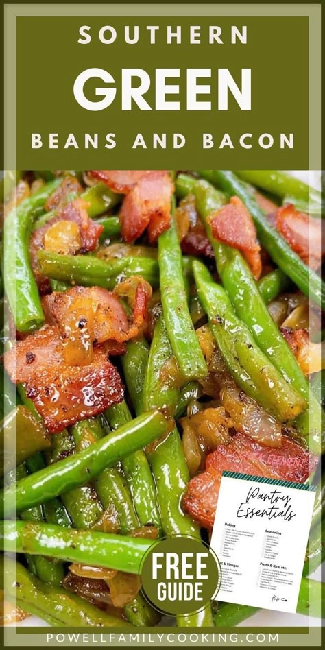 Discover the perfect Southern green beans recipe with bacon. This easy and delicious recipe brings the rich flavors of soul food to your table. Using fresh green beans and savory bacon, our step-by-step guide ensures a flavorful and satisfying dish. Ideal for family dinners or special occasions, these green beans are sure to impress. South Your Mouth Green Beans, Easy Southern Green Beans, Green Beans Bacon Recipe, Sautéed Green Beans With Bacon, Southern Green Bean Recipes Soul Food, Half Baked Harvest Green Beans, Easy Baked Green Beans, French Green Beans With Bacon, Cowboy Green Beans